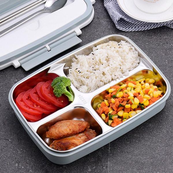 

dinnerware sets 304 stainless steel lunch box compartment design sealed leakproof storage container fping