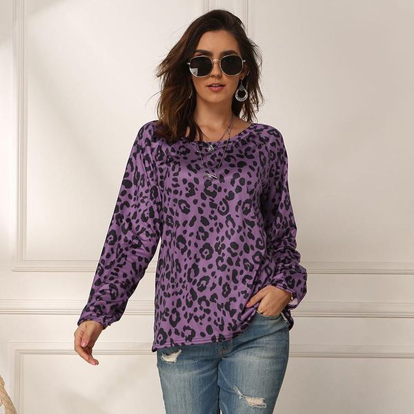 

leopard print women t shirt ladies patchwork long sleeve fashion stretch 2021 summer autumn women's t-shirt, White