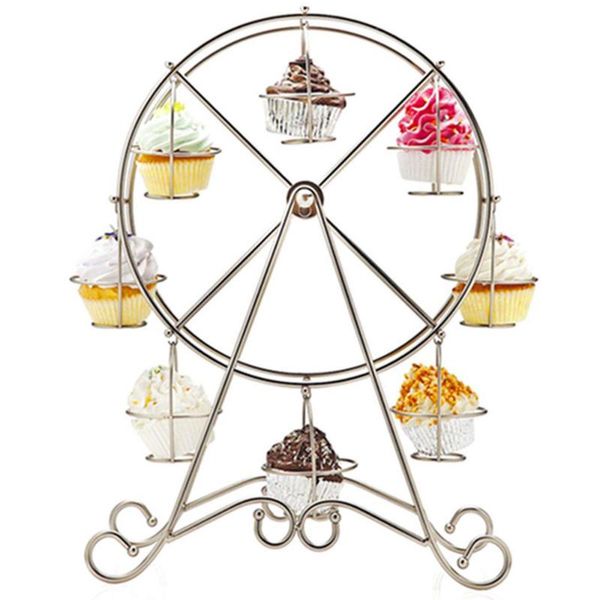

other bakeware 2021 ferris wheel 8 cup cake stand rotate stainless steel display holder wedding party birthday baking tools dessert decor