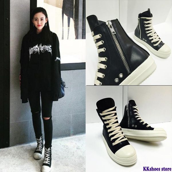 

boots plus size 35-44 hip hop blavk high-shoes men women couples thick-soled canvas female white casual sneakers harajuku, Black