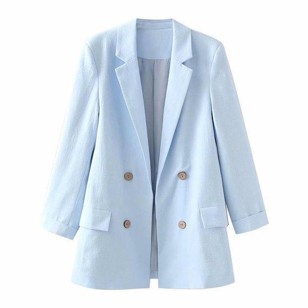 

women's suits & blazers commuter double breasted women suit jacket spring/autumn office lapel casual slim retro temperament trendy fema, White;black