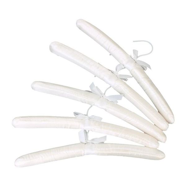 

robe hooks 5 x white satin padded clothes hook hanger