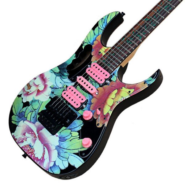 

custom factory wholesale direct sales electric guitar, decal 24 f double shake
