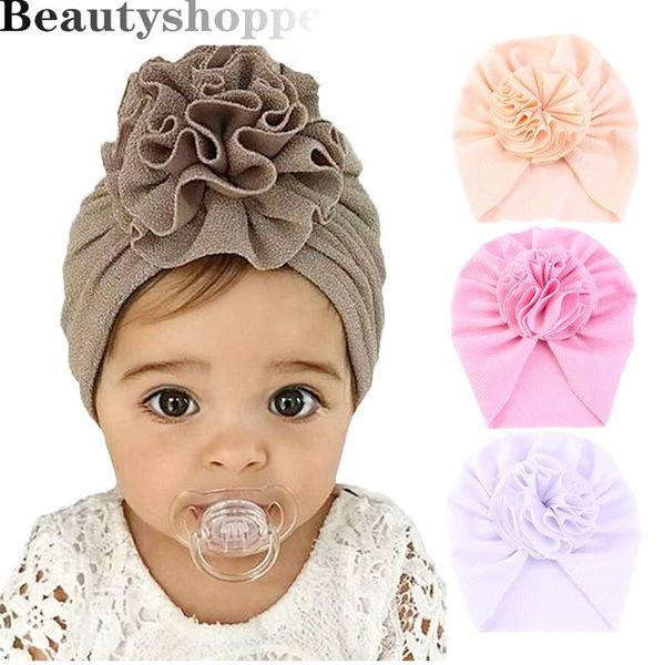 

beanies fashion flower baby hat born elastic infant turban hats for girls cotton kids children beanie cap headwear po props