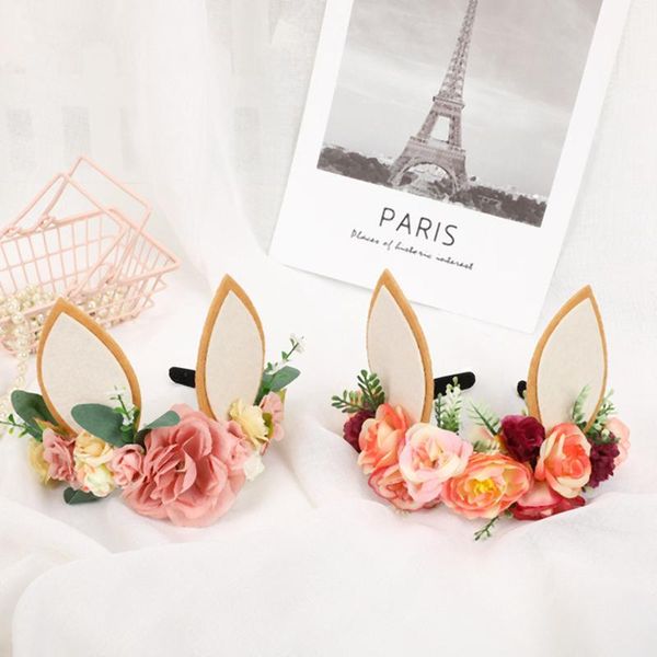 

fashion women girl hairbands ears easter party headwear hair accessories simulation flowers headband gift 2021 favor
