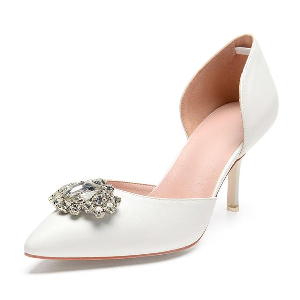 

dress shoes marhermoso fashion women's wedding pointed style female high heels crystal decoration banquet mujer bombas, Black