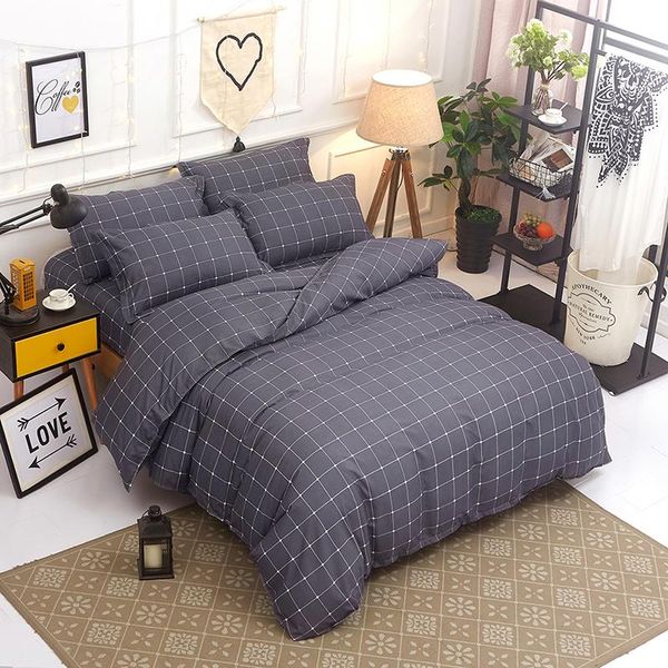 

plaid duvet cover set 240x220 bedding linen 2 people bed sheets and pillowcases twin full  king size home textile sets
