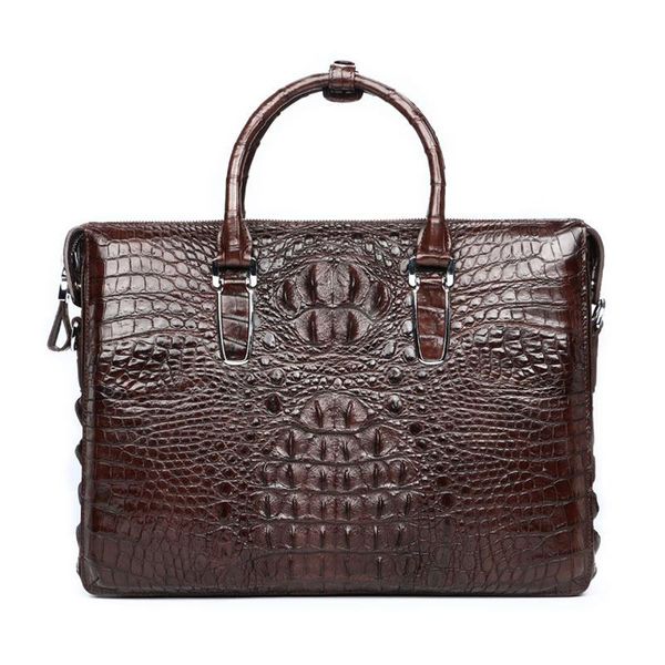 

briefcases genuine crocodile leather men's lapcomputer bag messenger business high grade single shoulder satchel hand-held briefcase