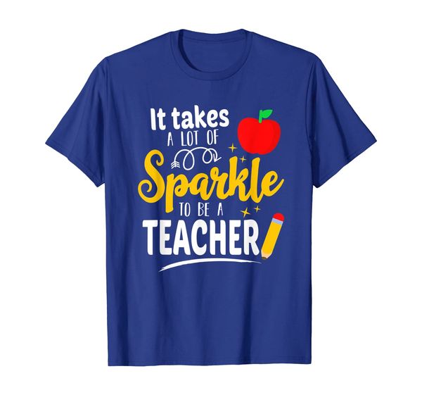

it takes a lot of sparkle to be a funny teacher t-shirt, White;black