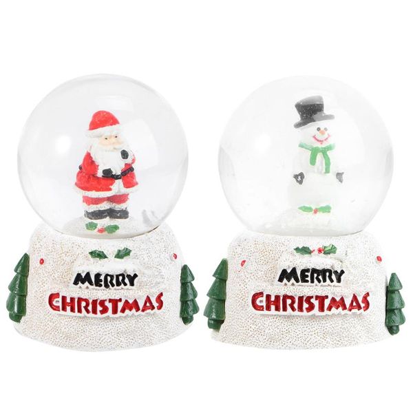 

novelty items 2pcs santa snowman crystal balls christmas table snow globes gifts