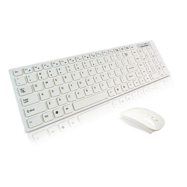 

keyboard mouse combos office dedicated black and white 2.4g ultra-thin flat fruit wireless set poelectric