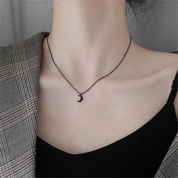 Mode Schwarz Mond Sexy Mädchen Choker Anhänger Charming Schlüsselbein Kette Halskette Für Frauen Weibliche Schmuck Zubehör Halsketten