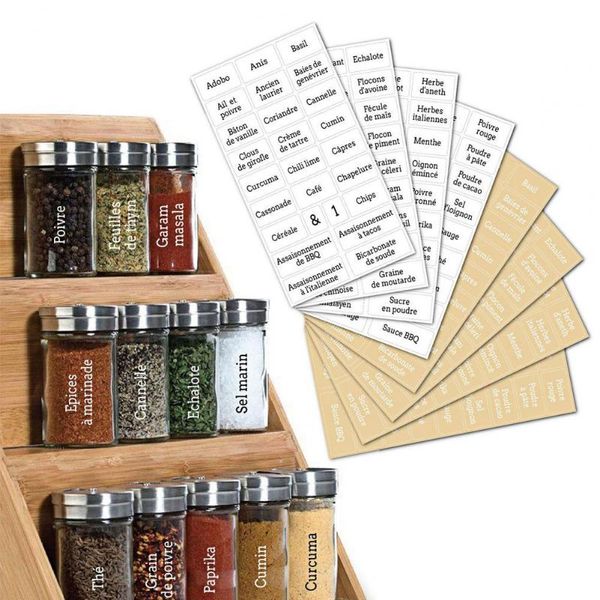 

wall stickers 8 sheets/set jar waterproof oilproof lightweight spice storage kitchen cooking labels for home
