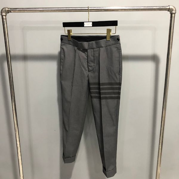 

men's pants tb trademark cut pants, casual cotton suit, gray stripe formal business spring and autumn, 2021, Black