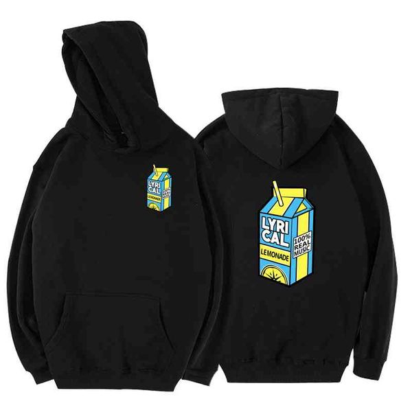 

100% real music funny hoodie for men/women lyrical lemonade pullover hooded sweatershirt, Black