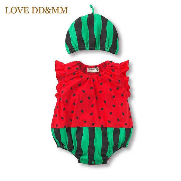 

love dd&mm baby boys clothes fruits baby girl romper cute leisure bees watermelon ladybug jumpsuit + hat sets 210715, Blue