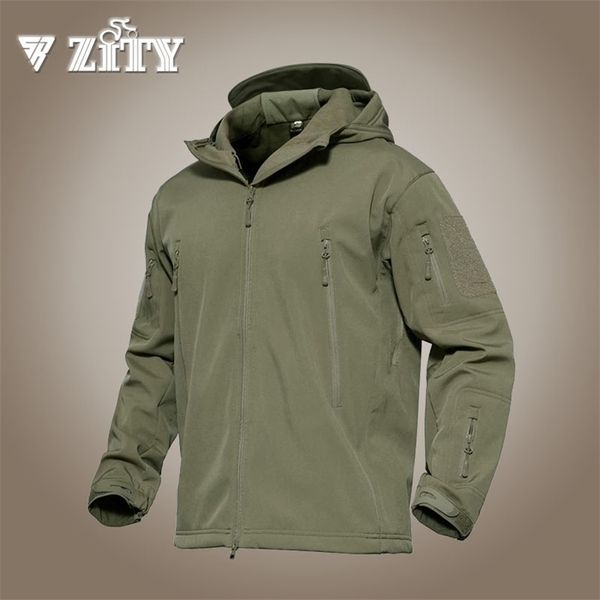 

tactical jacket men's hooded military thermal fleece water resistant soft shell snow ski winter coat hiking outdoors outerwear 211110, Black;brown