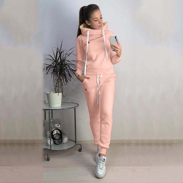 

women's tracksuit soild color printing sportswear set sports suits for women long sleeve leisure loungewear + trousers 2pc sets gym clo, White;black