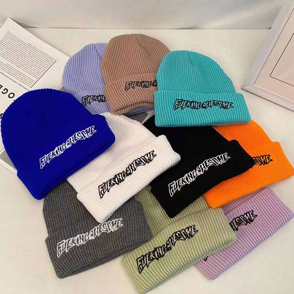 

hat super knitted men autumn embroidered cold spring hip hop fashion woolen women, Blue;gray