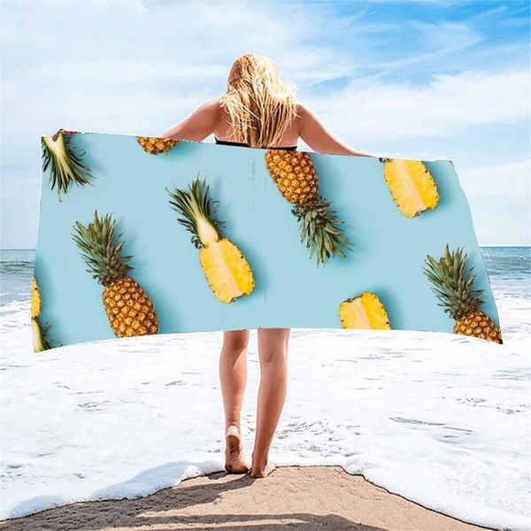 

towel pineapple beach bath quick-drying printed swimming soft microfiber drop