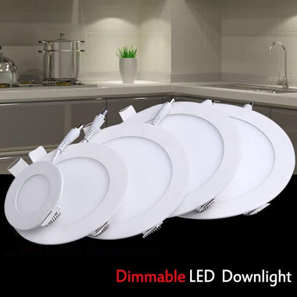 

panel lights dimmable round led 3w 4w 6w 9w 12w 15w 18w smd2835 ceiling recessed lamp ac110v 220v ultra thin downlights