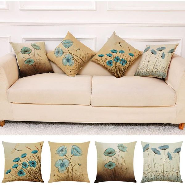 

pillow case 2021father's day pillowcase cartoon style cotton linen square cushion cover home living room holiday decoration