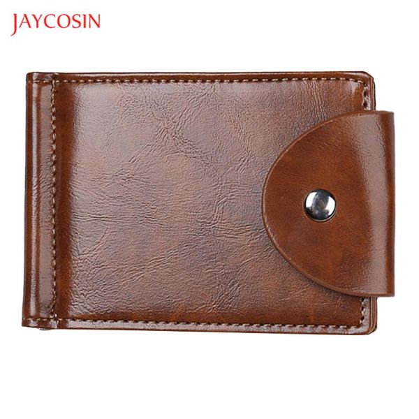 

wallets jaycosin genuine leather men short trifold wallet solid hasp holders male clutch money bags coin purse, Red;black