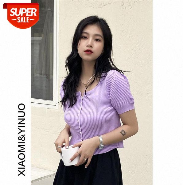 

[ou fan] 7876 knit cardigan women's thin year short slim western style small shirt #q58g, Black;gray
