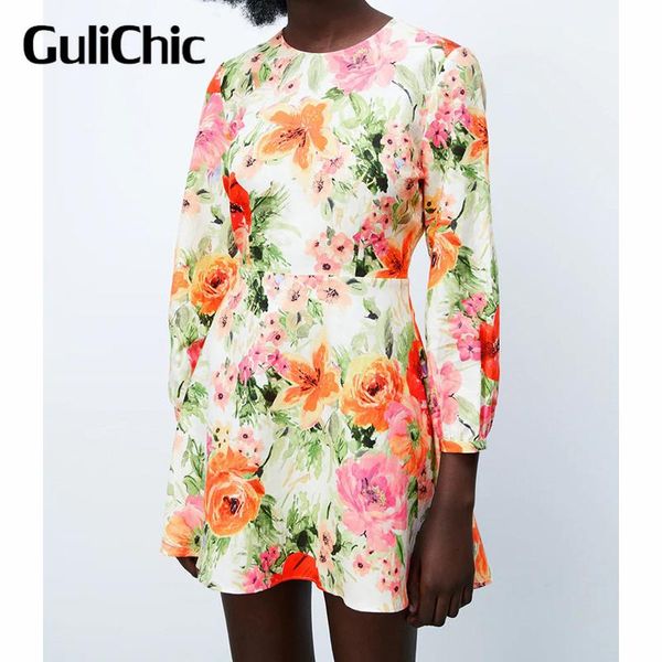 

casual dresses 5.27 women floral print hollow waist dress long sleeve slim high female mini, Black;gray