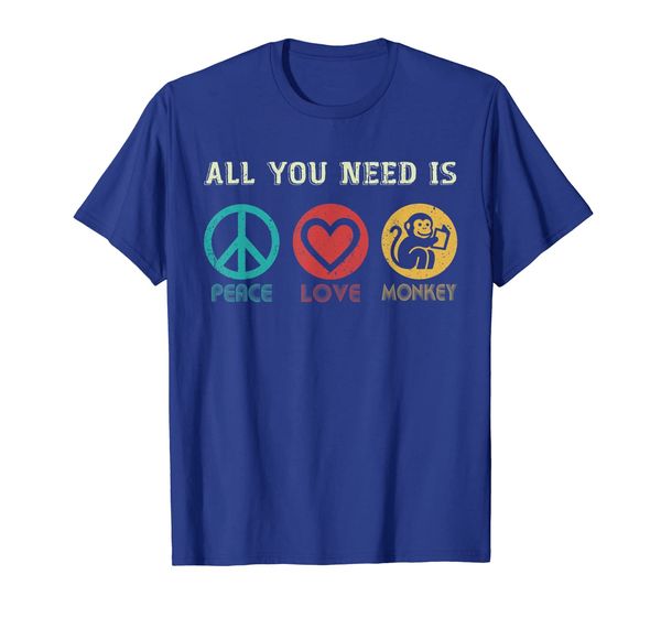 

all you need is peace love and monkey tshirt gifts t-shirt, White;black