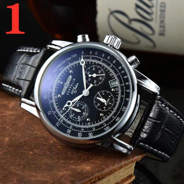 

wristwatches 2022 zeppelin lluxury fashion multifunctional non mechanical quartz men's and women's watches, Slivery;brown