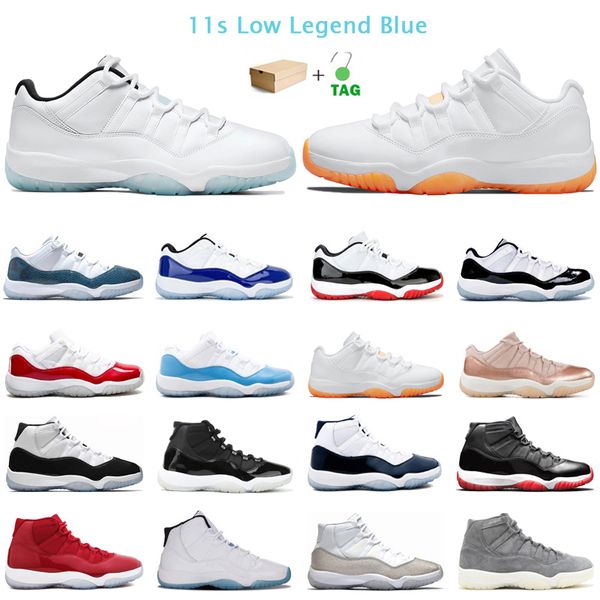 

100% with box 11s basketball shoes for men women 11 low legend blue concord prom night jubilee 25th anniversary mens trainers sport sneaker