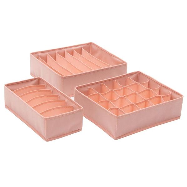 

storage drawers 1 set/3pcs compartments clothes box underwear socks briefs case