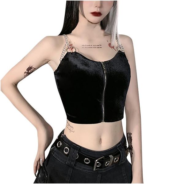 

women's tanks & camis 2021 lady style wrap chest metal camisole vest sling, White