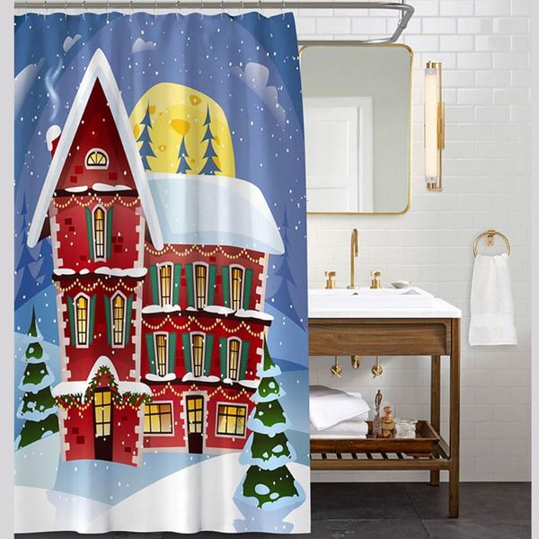 

shower curtains merry christmas printed curtain waterproof polyester fabric bathroom liners with hooks