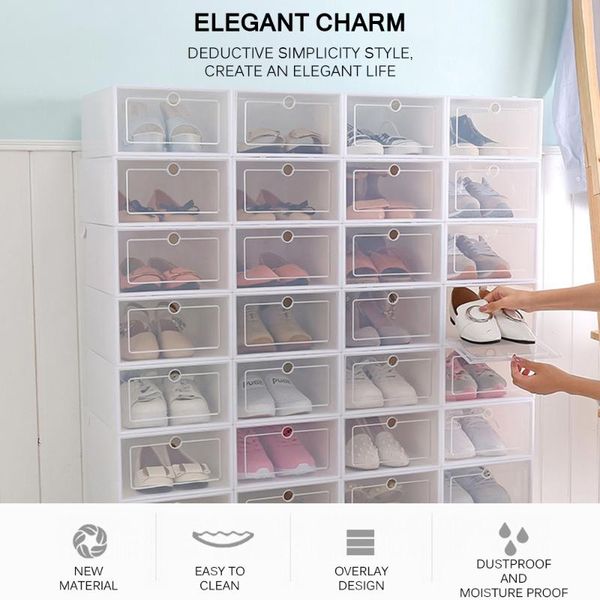 

thickened flip shoes transparent drawer case plastic shoe boxes stackable box storage organizer clothing & wardrobe