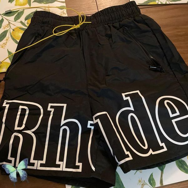 

men's shorts oversized casual streetwear men women short pants breechcloth yellow drawstring logo zipper, White;black