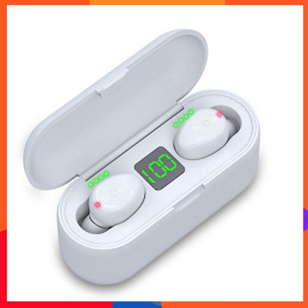 

wireless earphone bluetooth v5.0 f9 tws headphone hifi stereo earbuds led display touch control 2000mah power bank headset with mic wholesal
