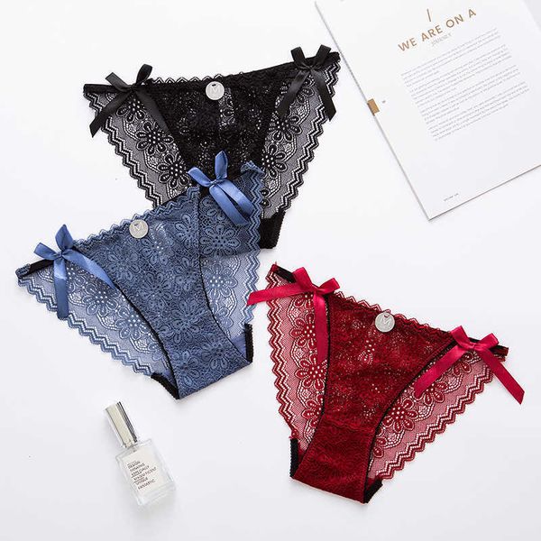 

briefs panties cut out lace female low waist traceless transparent mesh women's student girl, Black;white