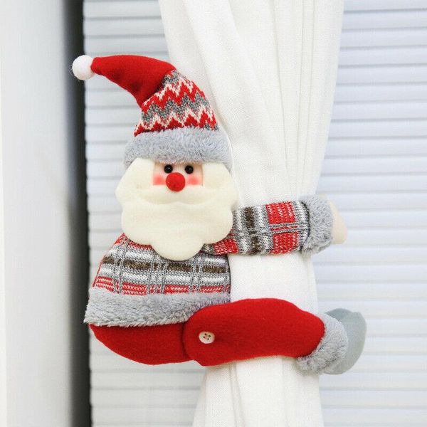 

other home decor christmas curtain buckle cute design santa claus window decoration snowman