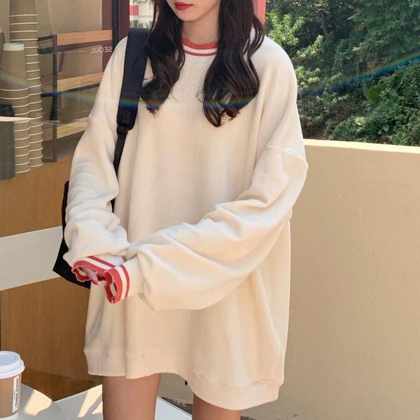 

women's hoodies & sweatshirts female korean kawaii casual loose chic retro lazy sweatshirt japanese harajuku ulzzang clothing for women, Black