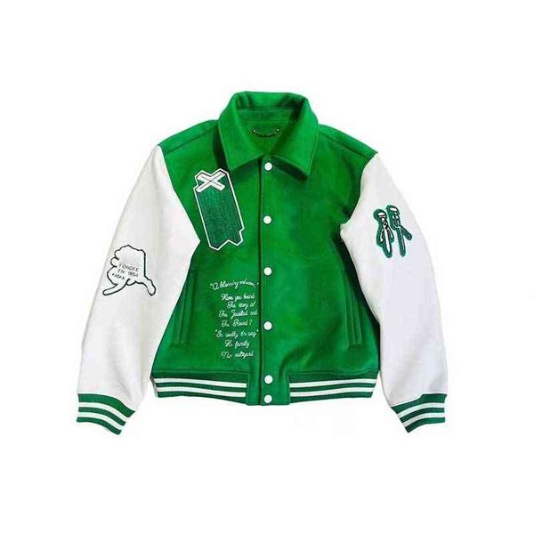 

men's jackets leather jacket green human made varsity baseball men clothing women bomber coats harajuku japanese racer streetwear motor, Black;brown