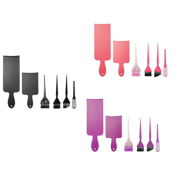 

hair brushes 6pcs dying set board stirring tool professional salon hairdressing, Silver