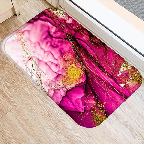 

pcs marble doormat kitchen carpet anti-slip nordic style colorful map velvet bottom door floor room dustproof mats carpets
