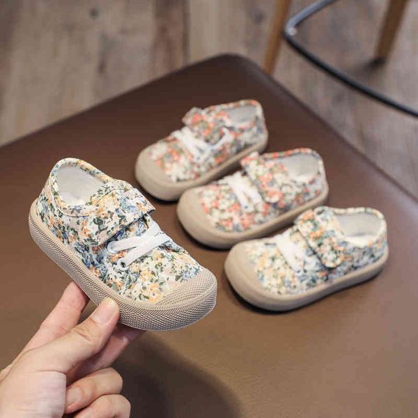 

sports shoes girls' autumn 2021 versatile children's canvas boys' soft bottom non slip baby toddler trend, Black