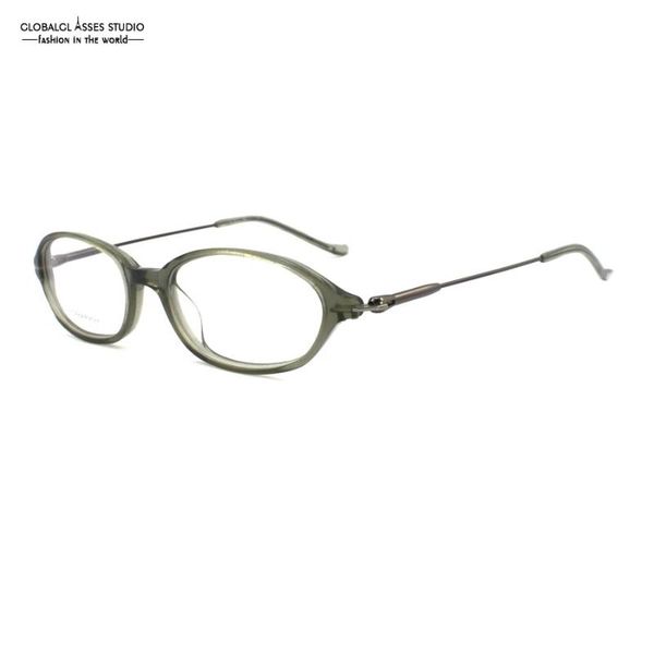 

retro oval lens eyeglasses men gray color acetate frame slim metal temple flexible hinge prescription glasses c1017 c6 fashion sunglasses fr, Black