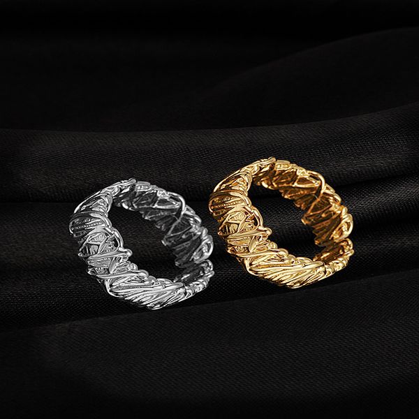 

925 sterling silver chic modern gold band rings filament adjustable opening personalized simple vintage fashion jewelry