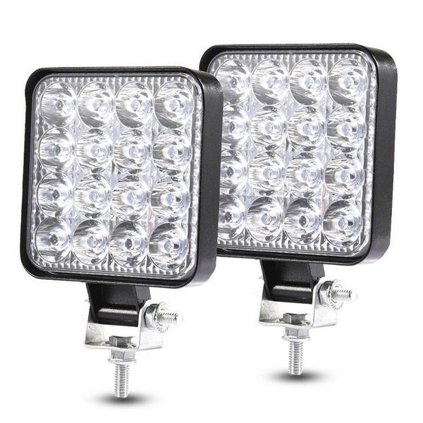 

floodlights 1/2pcs 48w 30 degree led flood beam lights square off-road bulb lamp light fog lighting exterior for jeep cabin/boat/suv/truck