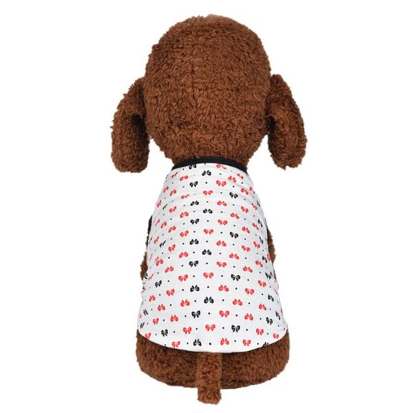 

dog apparel transer dogs shirt fashion bow pattern pet vest summer breathable comfortable white clothing jersey perro 19july17 pno