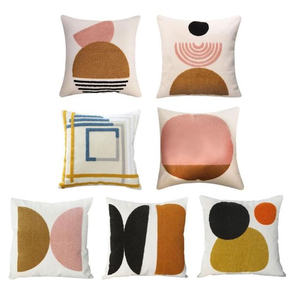 

pillow case plush geometry cushion cover 45x45cm pillowcase geometric patterns throw sofa decor living room